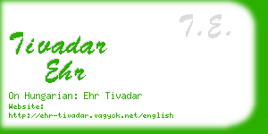 tivadar ehr business card